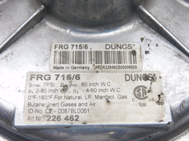 DUNGS FRG715/6 226462 7PSI 60"WC 1-1/2" UNMP