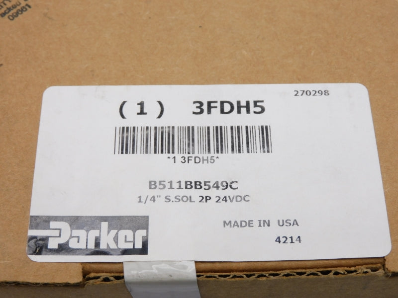 PARKER B511BB549C 24VDC 1/4" NSFS