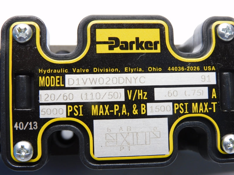 PARKER D1VW020DNYC 110/120V .60/.75A 5000PSI NSMP