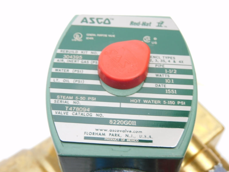 ASCO 8220G011 110/120V 5-150PSI 1-1/2" NSNP