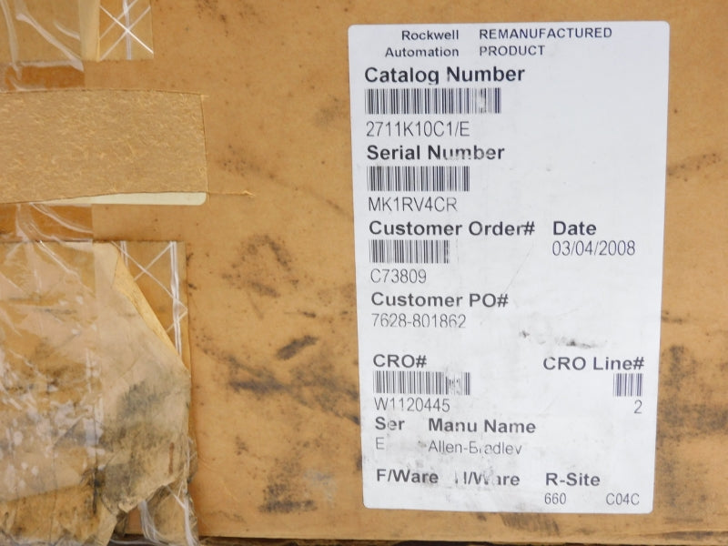 ALLEN BRADLEY 2711-K10C1 SER. E 100-240VAC 0.4-0.25A F/W 4.46 REMAN