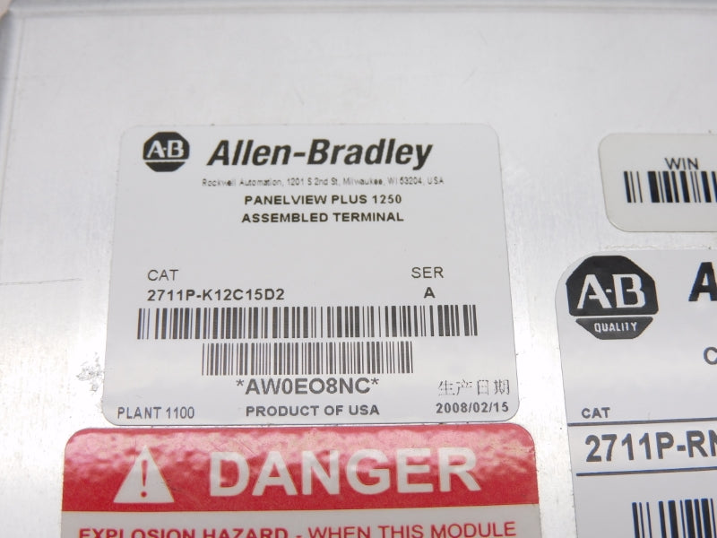 ALLEN BRADLEY 2711P-K12C15D2 SER. A REMAN