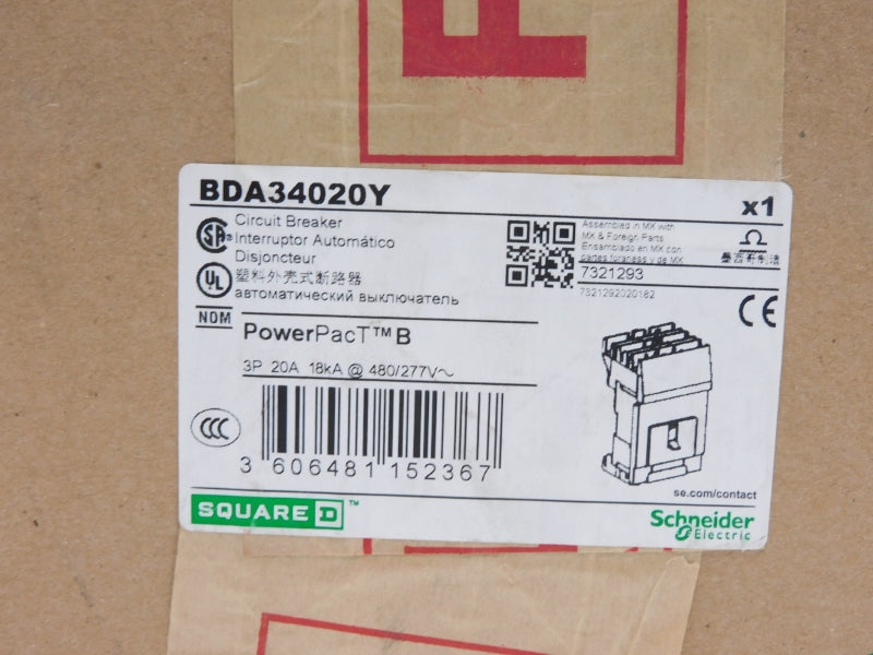 SQUARE D BDA34020Y 277V 20A NSFS