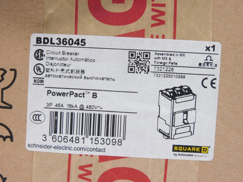 SQUARE D BDL36045 480V 45A NSFS
