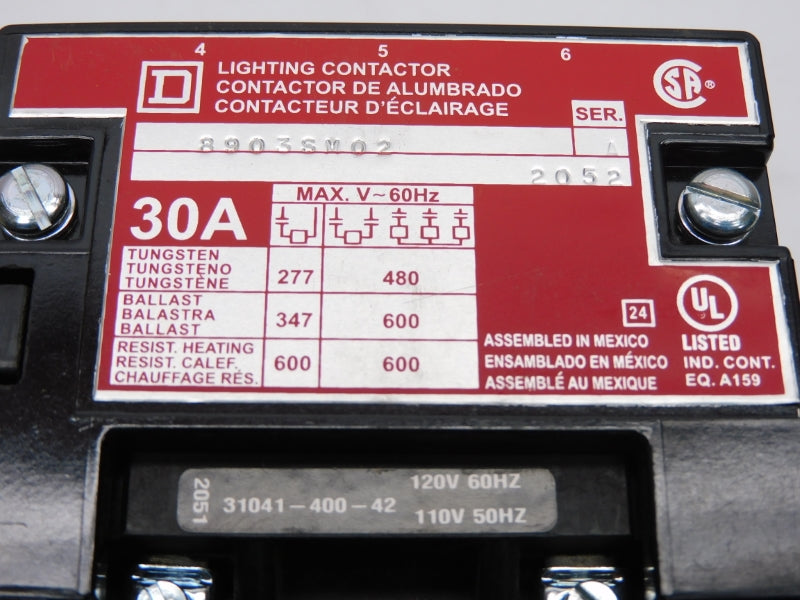 SQUARE D 8903SMO2V02 SER. A 110/120V NSMP