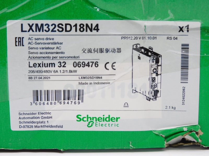 SCHNEIDER ELECTRIC LXM32SD18N4 480V 6A NSMP