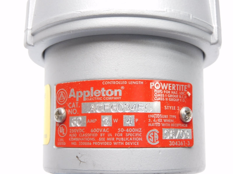 APPLETON ACP6034BC 600VAC 60A NSMP
