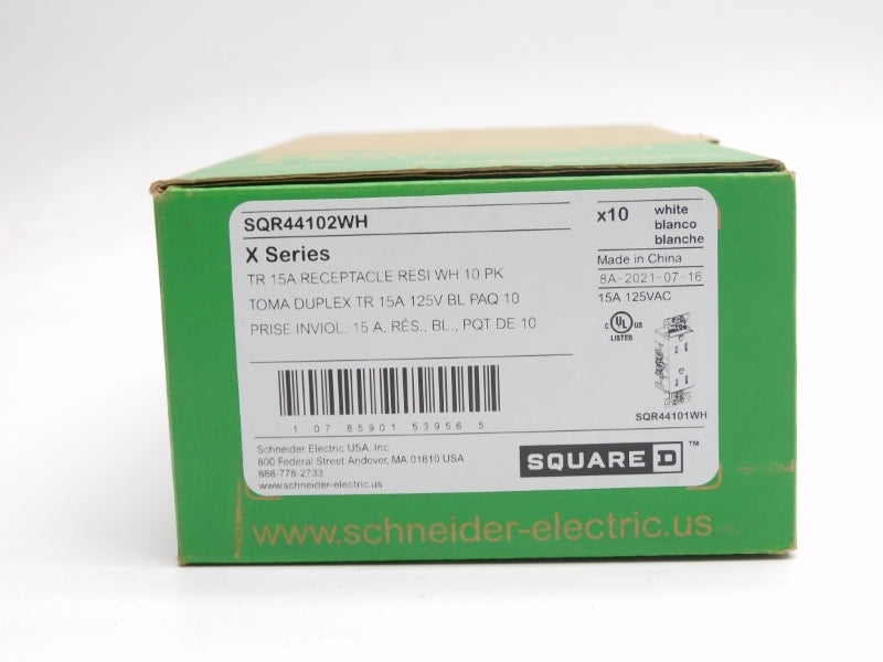 SQUARE D SQR44102WH 125VAC 15A (PKG OF 10) NSMP