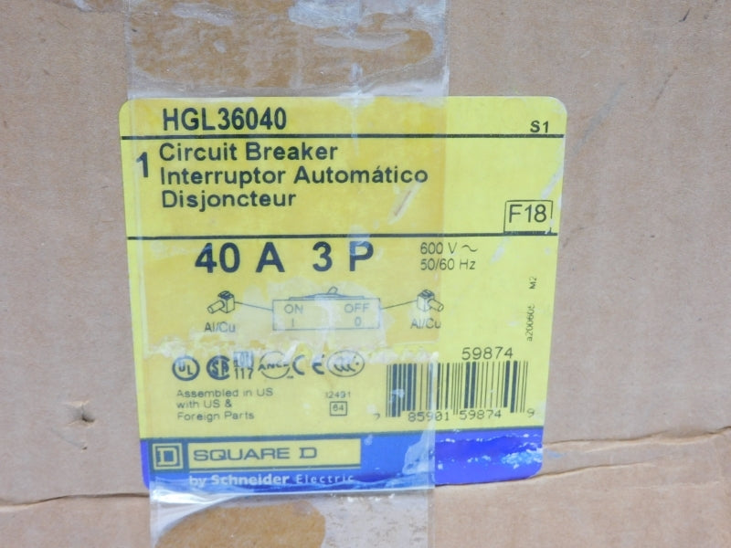 SQUARE D HGL36040 600V 40A NSMP