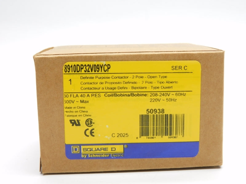 SQUARE D 8910DP32V09YCP SER. C 220/208-240V 40A NSMP