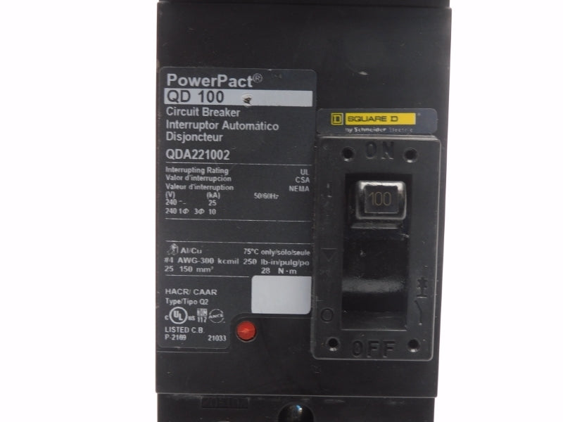 SQUARE D QDA221002 240V 100A NUPI
