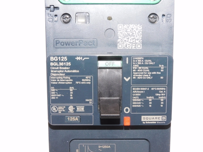 SQUARE D BGL36125 480V 125A NSNP