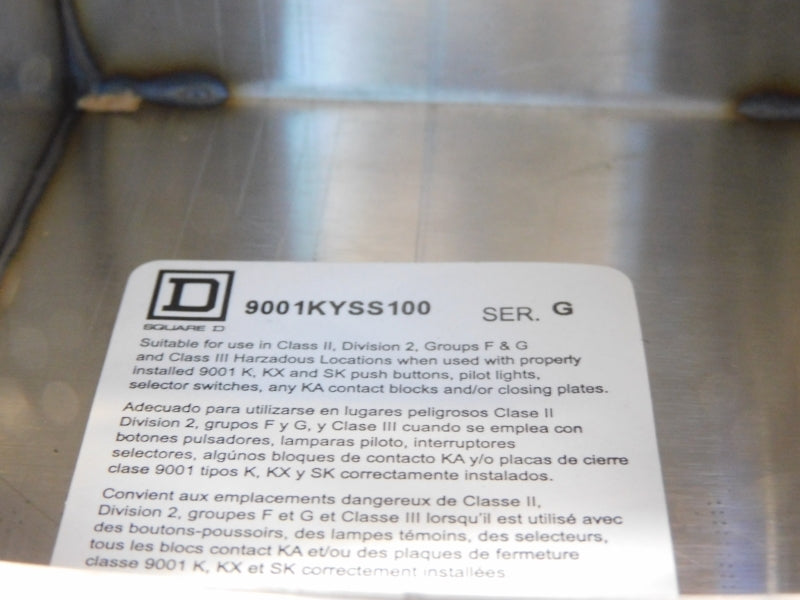 SQUARE D 9001KYSS100 SER. G NSMP