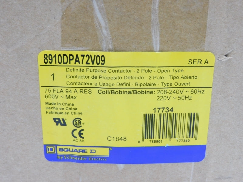 SQUARE D 8910DPA72V09 SER. A 220/208-240V 94A NSFS
