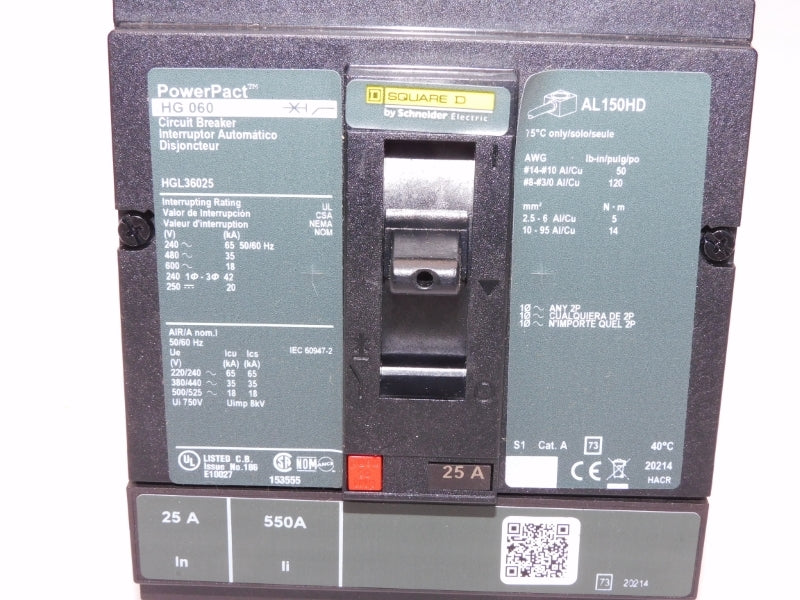 SQUARE D HGL36025 600V 25A NSMP