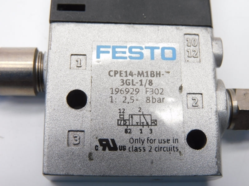 FESTO CPE14-M1BH-3GL-1/8 196929 SER. F302 24VDC 2,5-8BAR UNMP