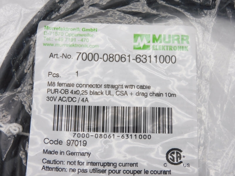 MURR ELEKTRONIK 7000-08061-6311000 30VAC/DC 4A NSMP