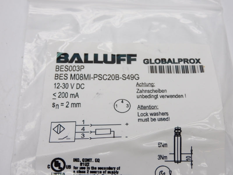 BALLUFF BESM08MI-PSC20B-S49G BES003P 12-30VDC NSMP