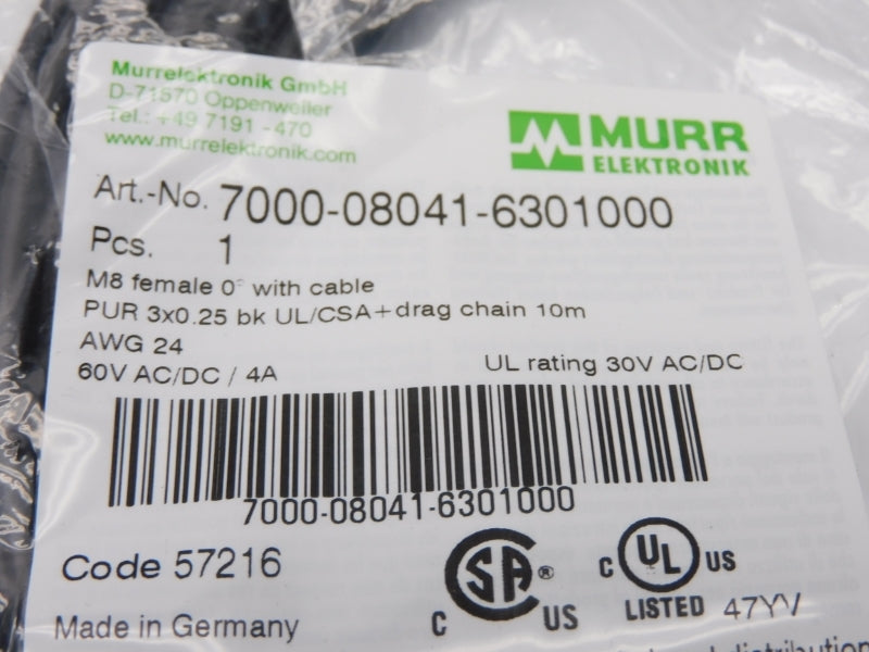 MURR ELEKTRONIK 7000-08041-6301000 60VAC/DC 4A NSMP