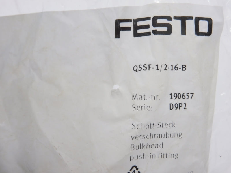 FESTO QSSF-1/2-16-B 190657 SER. D9P2 NSMP