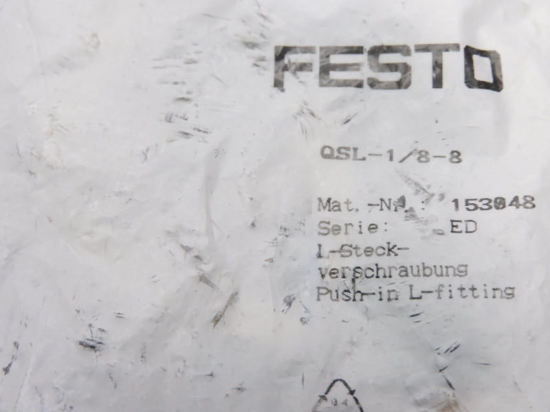 FESTO QSL-1/8-8 153048 SER. ED (PKG OF 10) NSMP