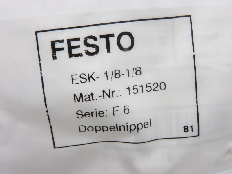 FESTO ESK-1/8-1/8 151520 SER. F6 NSMP