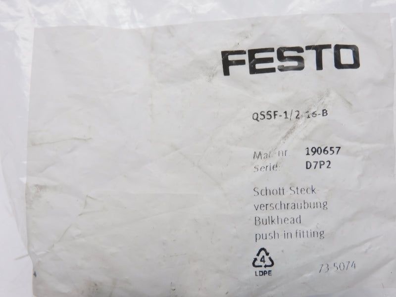 FESTO QSSF-1/2-16-B 190657 SER. D7P2 NSMP