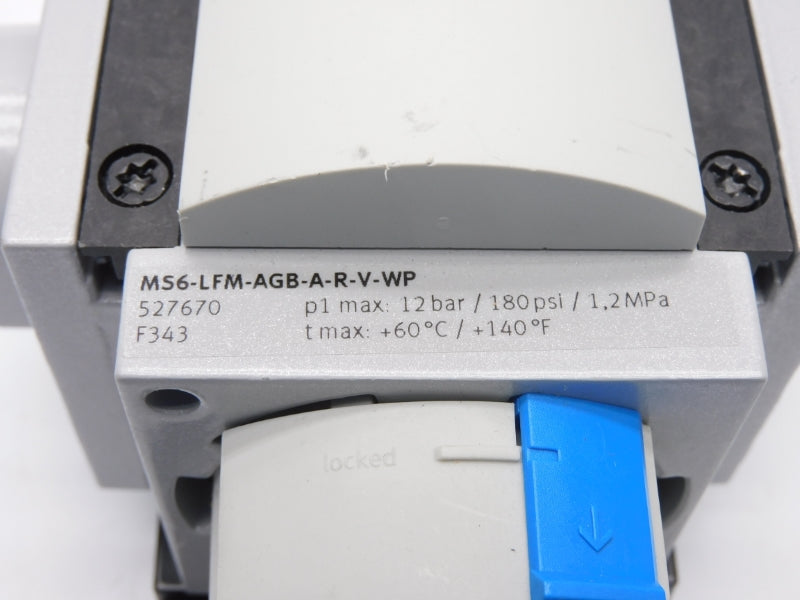FESTO MS6-LFM-AGB-A-R-V-WP 527670 SER. F343 180PSI NSNP
