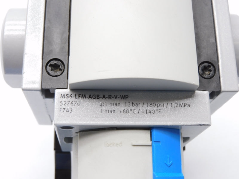 FESTO MS6-LFM-AGB-A-R-V-WP 527670 SER. F743 180PSI NSNP