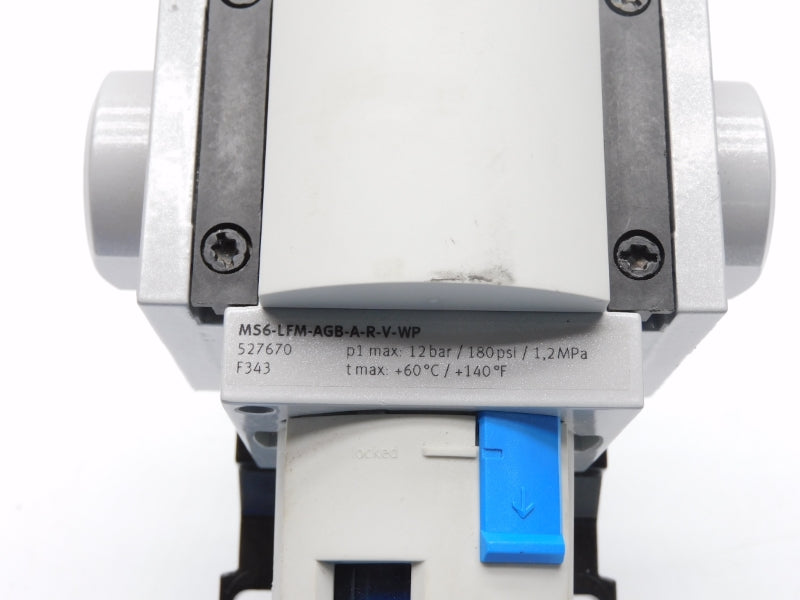 FESTO MS6-LFM-AGB-A-R-V-WP 527670 SER. F343 180PSI UNMP