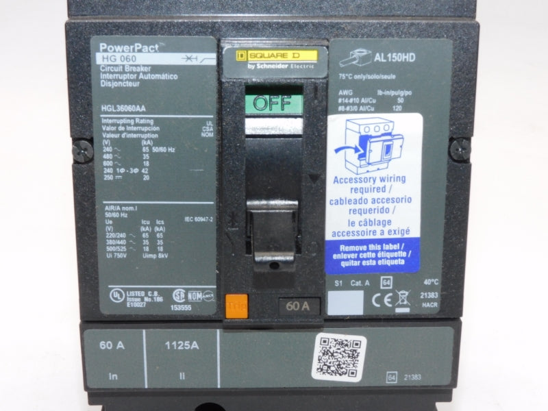 SQUARE D HGL36060AA 600V 60A NSMP