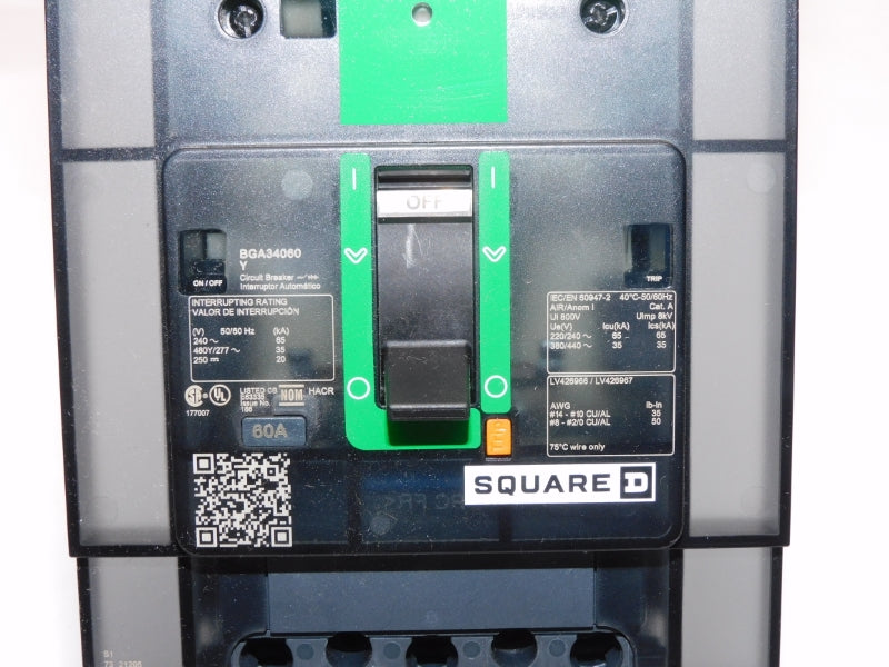 SQUARE D BGA34060Y 277V 60A (GREEN) NSMP
