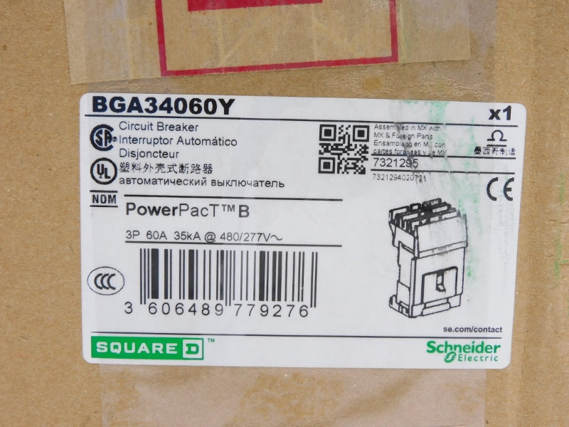 SQUARE D BGA34060Y 277V 60A (GREEN) NSMP