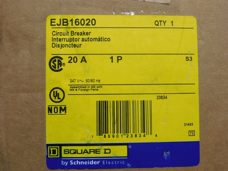 SQUARE D EJB16020 347V 20A NSMP