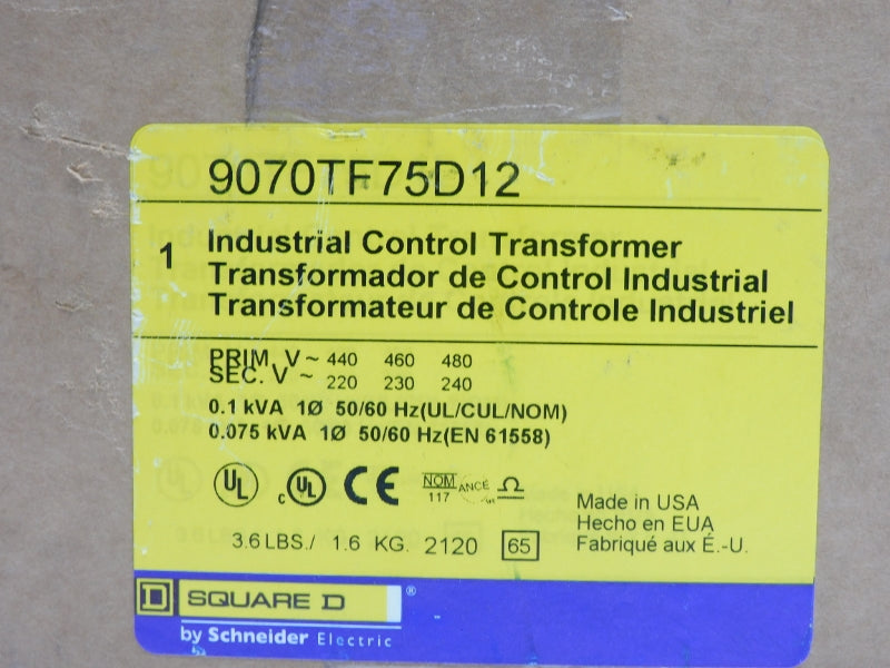 SQUARE D 9070TF75D12 480V NSMP