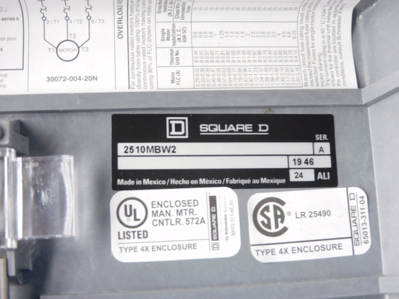 SQUARE D 2510MBW2 SER. A 600V NSMP