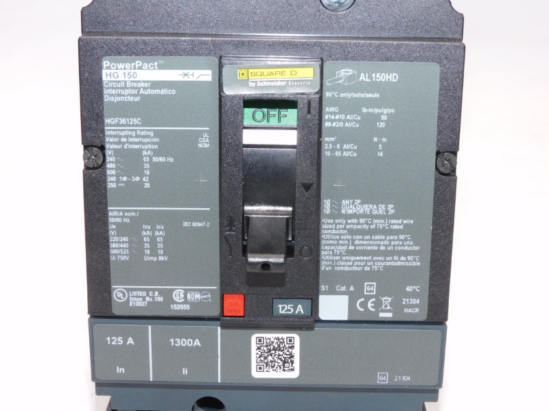 SQUARE D HGF36125C 600V 125A (AS PICTURED) NSMP