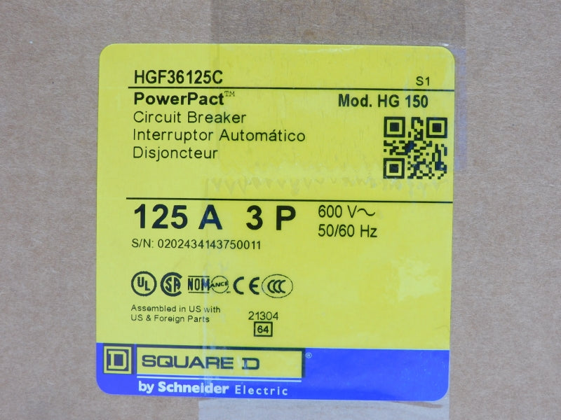 SQUARE D HGF36125C 600V 125A (AS PICTURED) NSMP