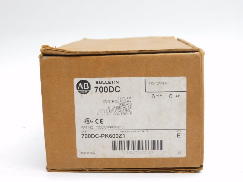 ALLEN BRADLEY 700DC-PK600Z1 SER. E 115-125VDC 10A (BR/WH) NSMP