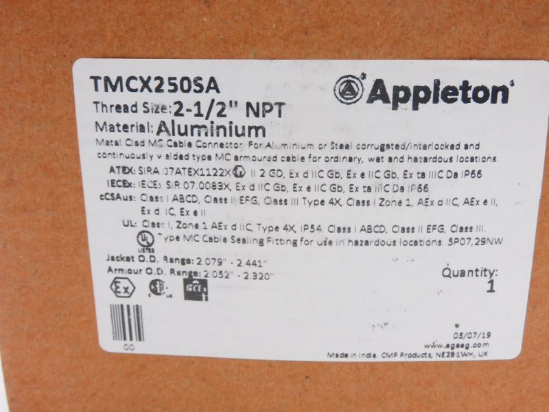 APPLETON TMCX250SA 2-1/2" NSMP