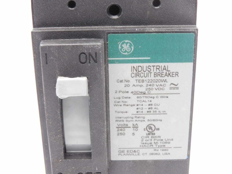 GENERAL ELECTRIC TEB122020WL 250VDC 20A (GREEN) (AS PICTURED) NSMP