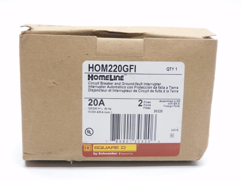 SQUARE D HOM220GFI 120/240V 20A (AS PICTURED) NSMP