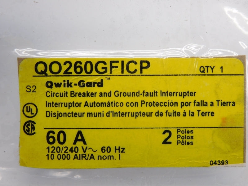 SQUARE D QO260GFICP 60A UNMP