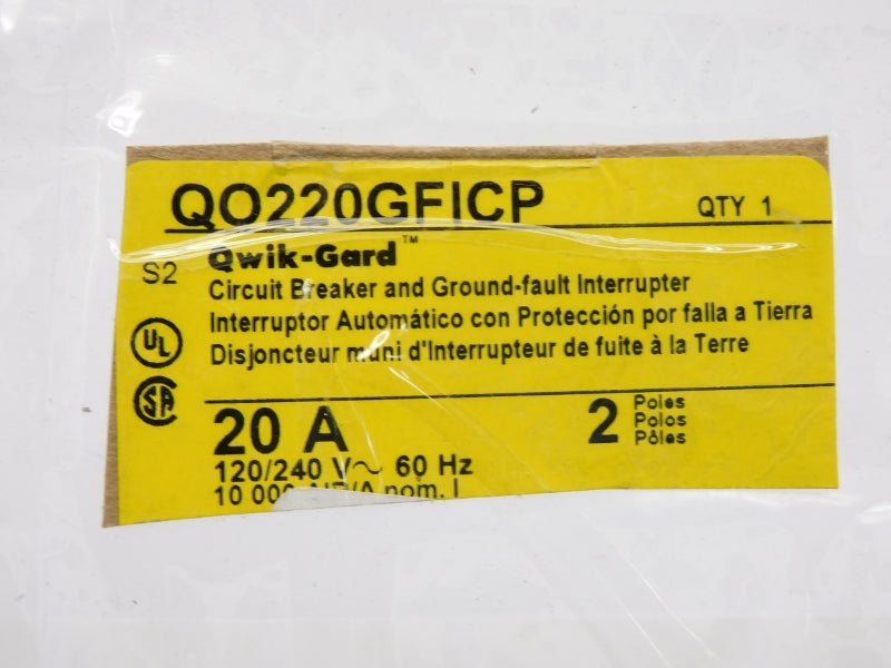 SQUARE D QO220GFICP 120/240V 20A NSNP