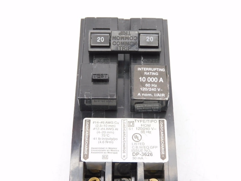SQUARE D HOM220EPD 120/240V 20A (AS PICTURED) NSMP