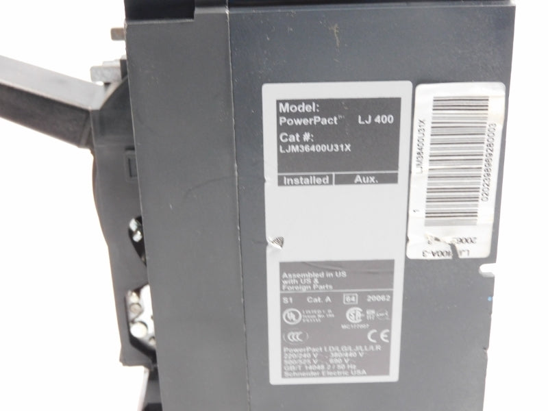 SQUARE D LJM36400U31X 690V 400A (AS IS ) NSNP