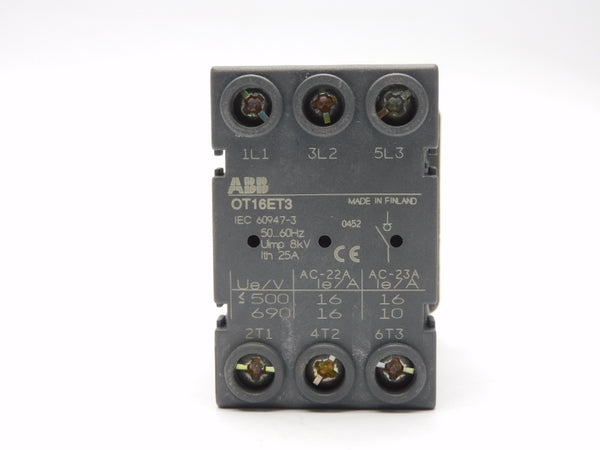ABB OT16ET3 690V 25A UNMP