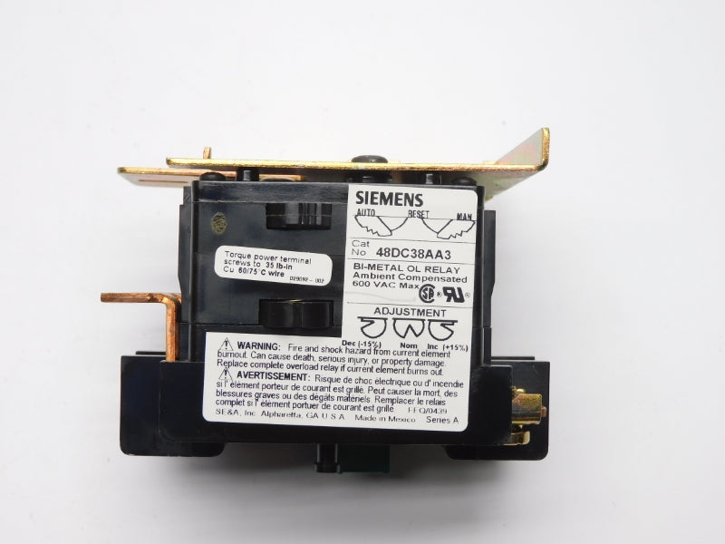 SIEMENS 48DC38AA3 SER. A 600VAC NSNP
