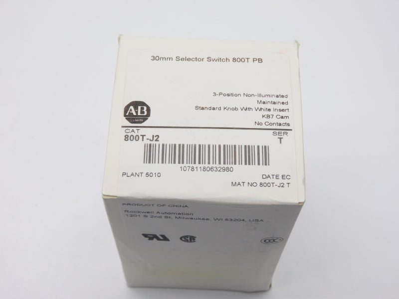 ALLEN BRADLEY 800T-J2 SER. T (WH) NSFS