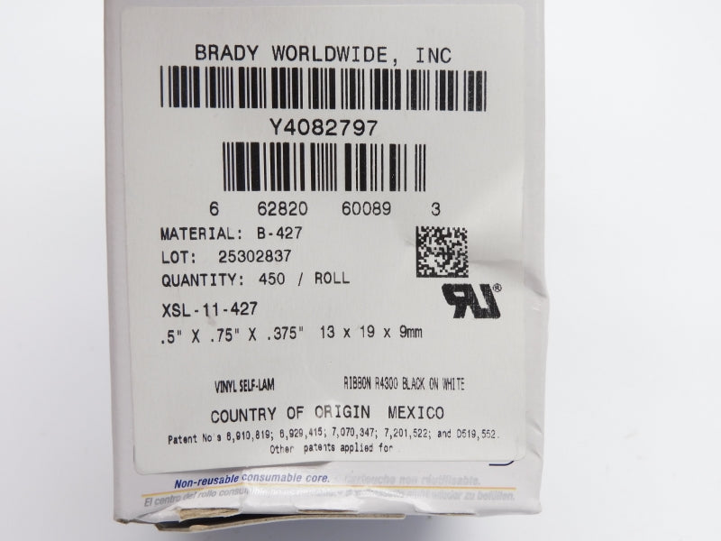 BRADY XSL-11-427 (PKG 450) NSMP